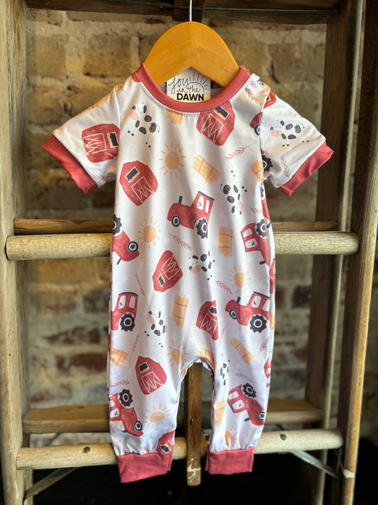 Farm Life Romper- Short Sleeve