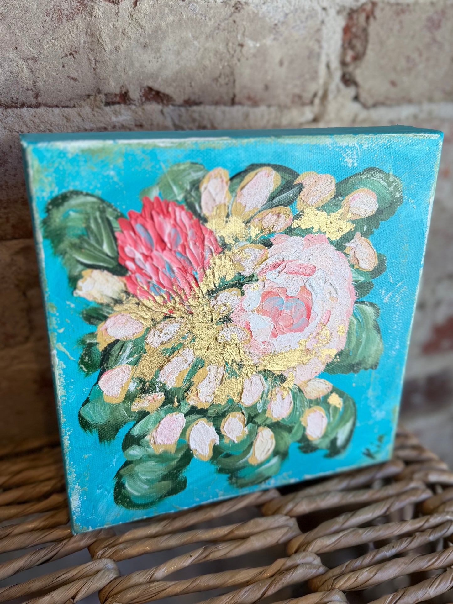 Tropical Lush Canvas - 8x8" Hand Painted