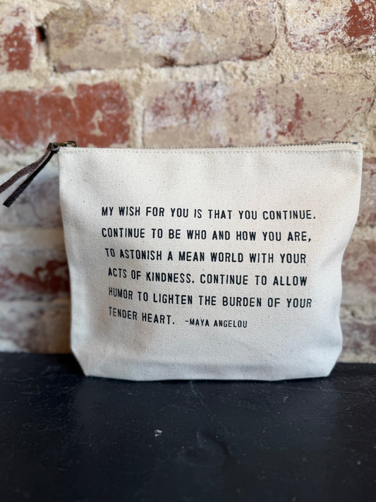 My Wish For You Canvas Zip Bag