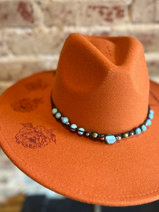 Turquoise Beaded Hat Band