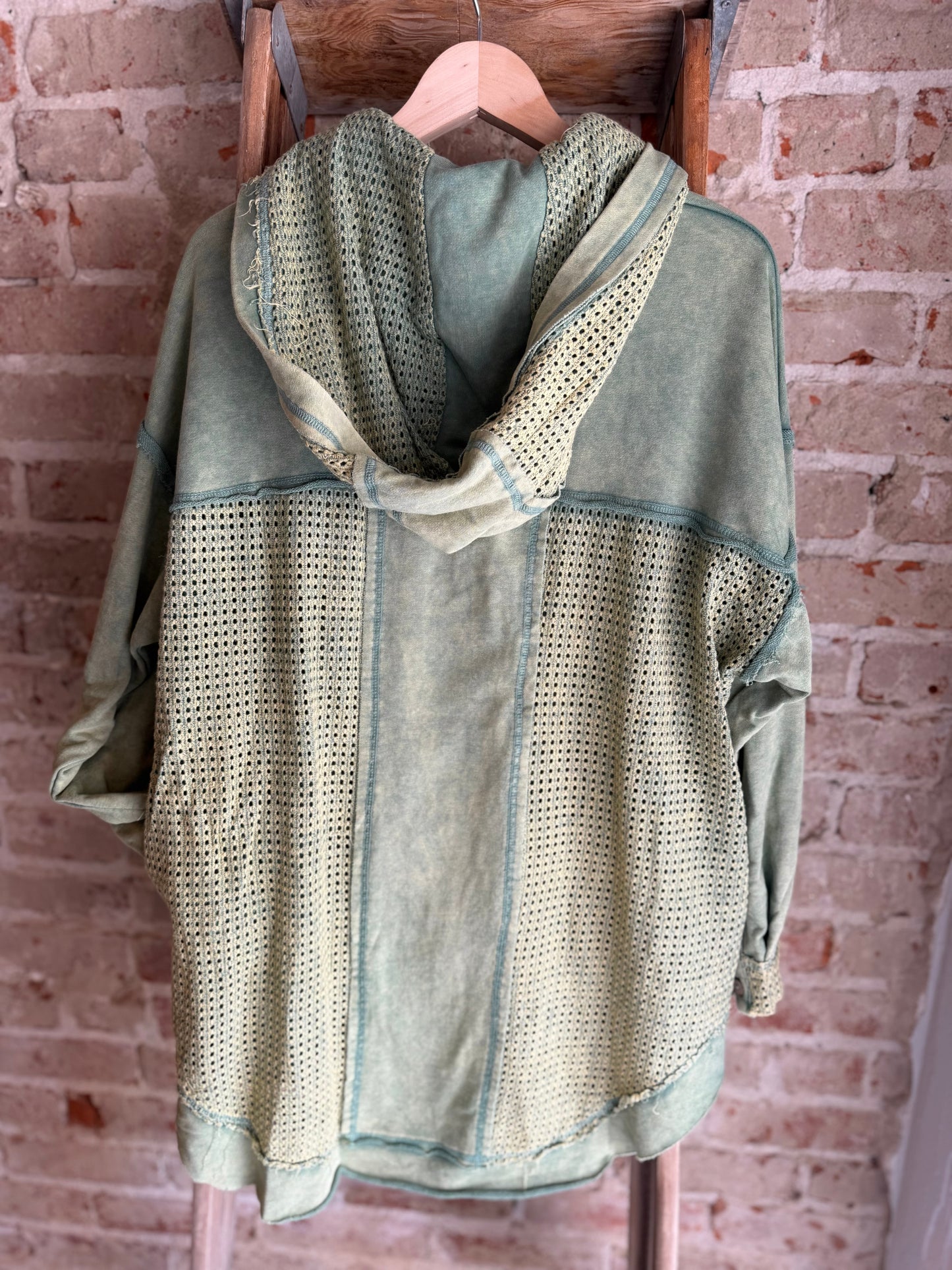 Eyelet Green Hoodie