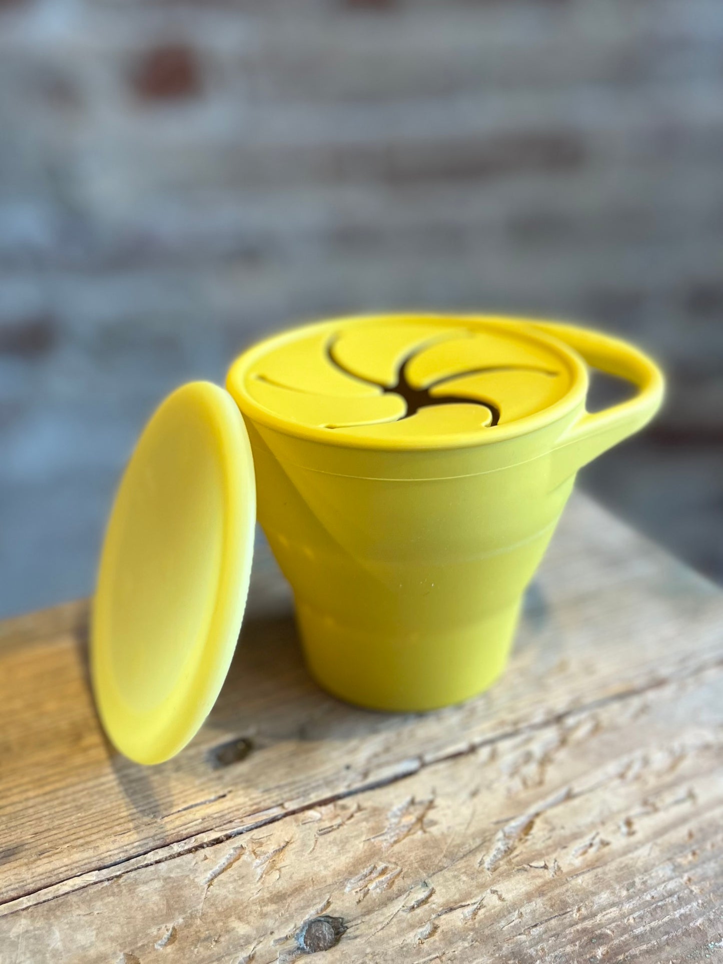 Toddler Silicone Collapsible Snack Cup - Mustard