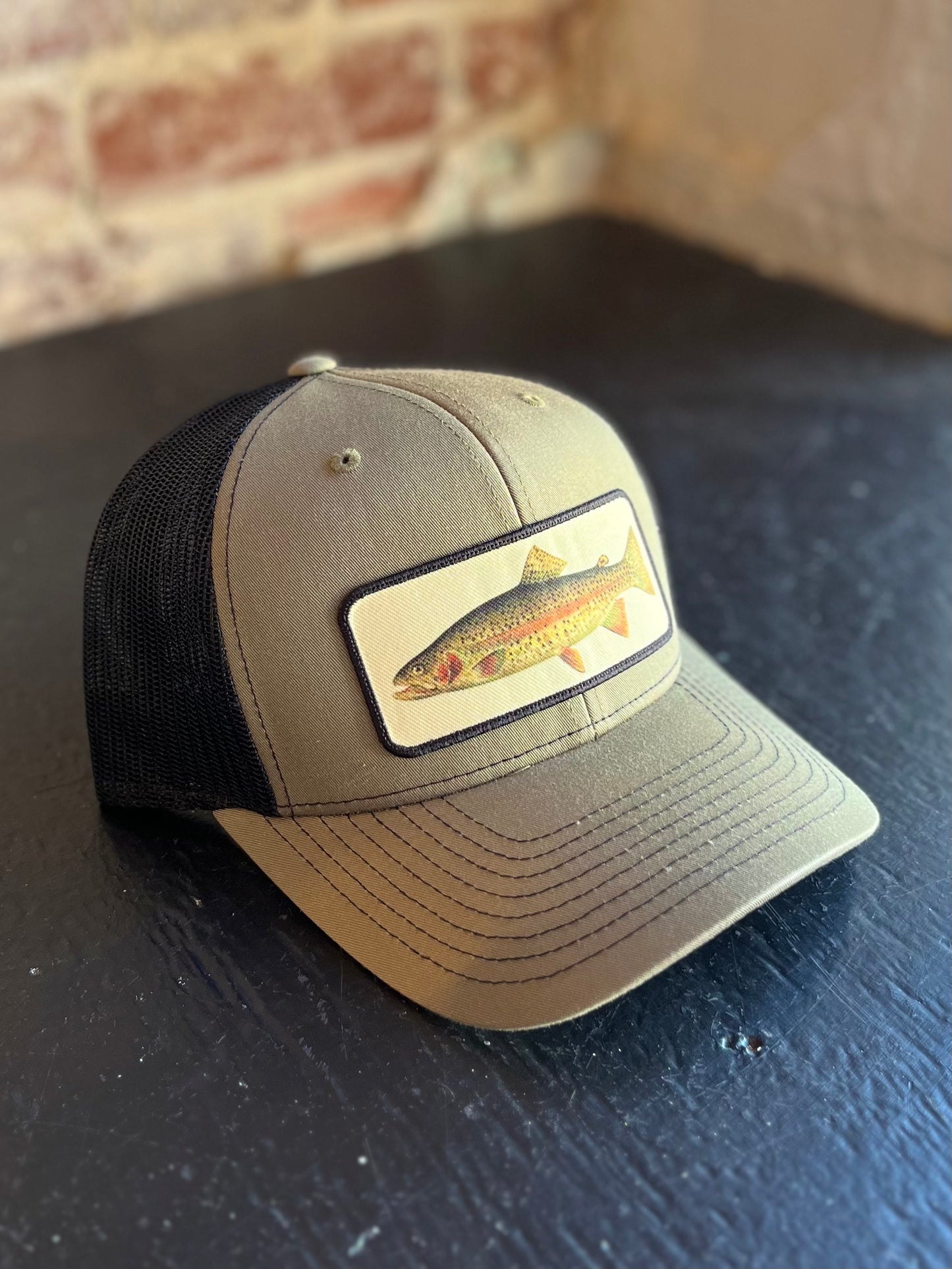 Rainbow Trout Hat- Olive Green