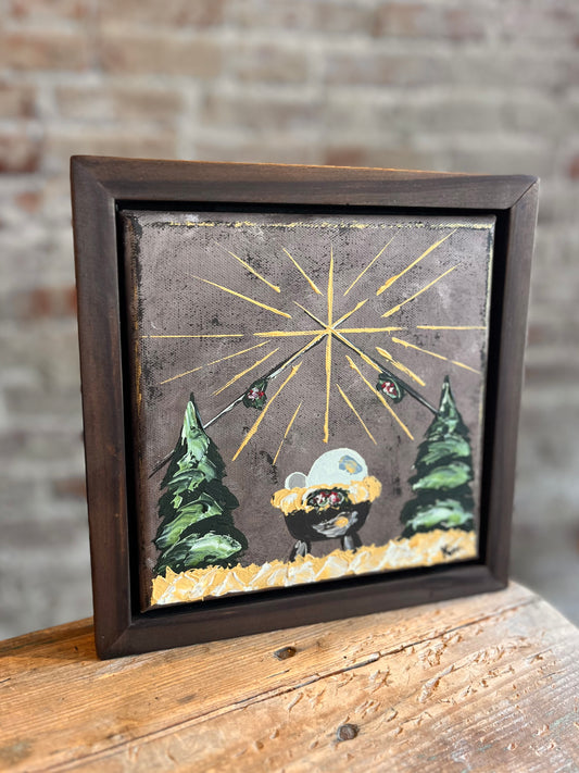 Framed Manger Canvas Medium- Handmade