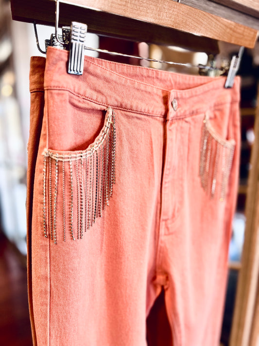 Fringe Jewel Bell Bottoms