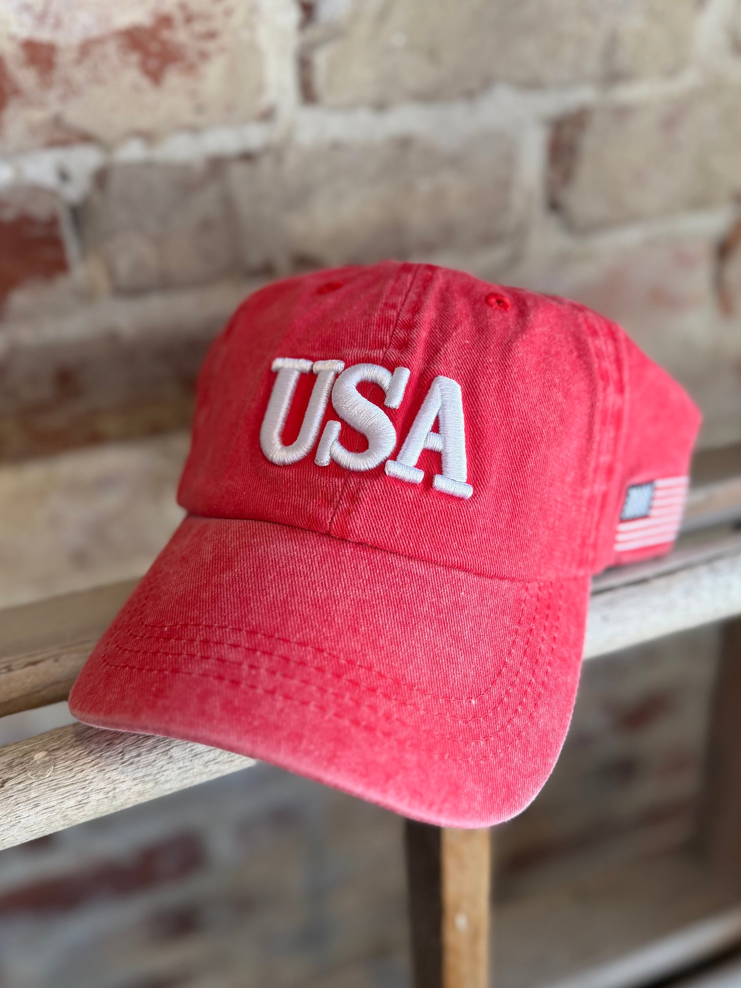 USA Baseball Hat - Red