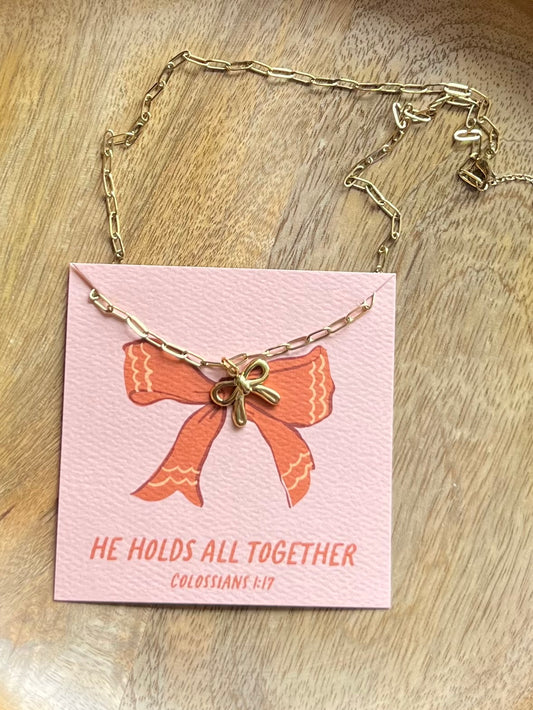 He Holds All Charm Necklace