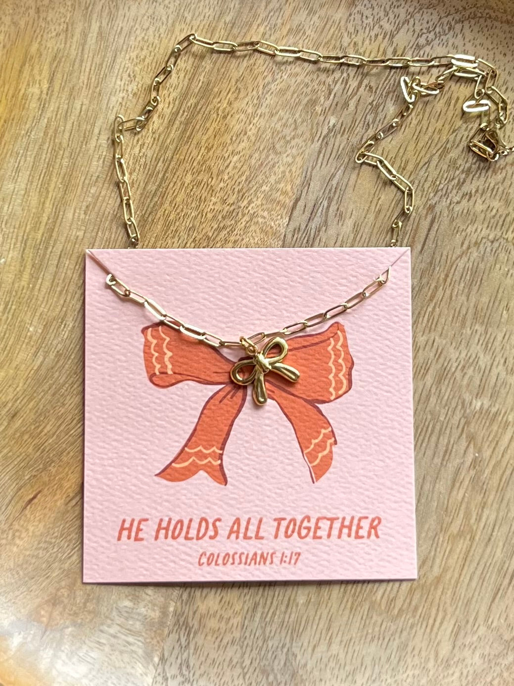 He Holds All Charm Necklace
