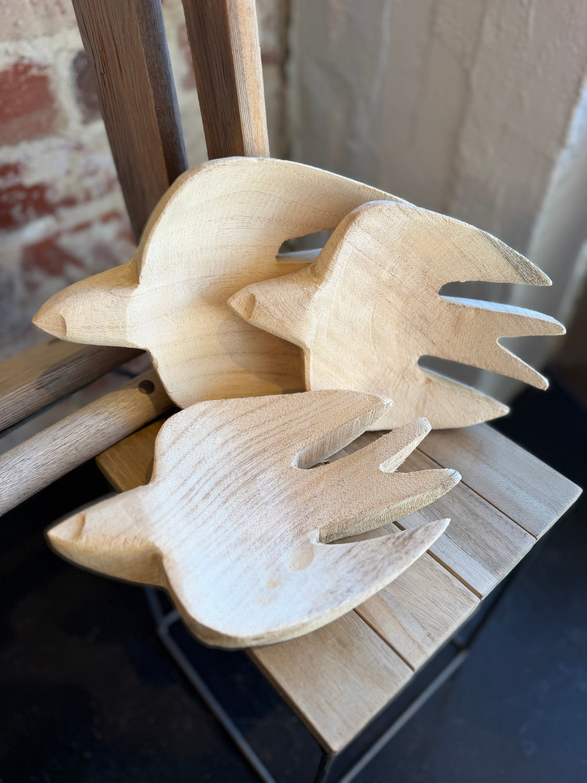 Hand Carved Wooden Bird- Medium