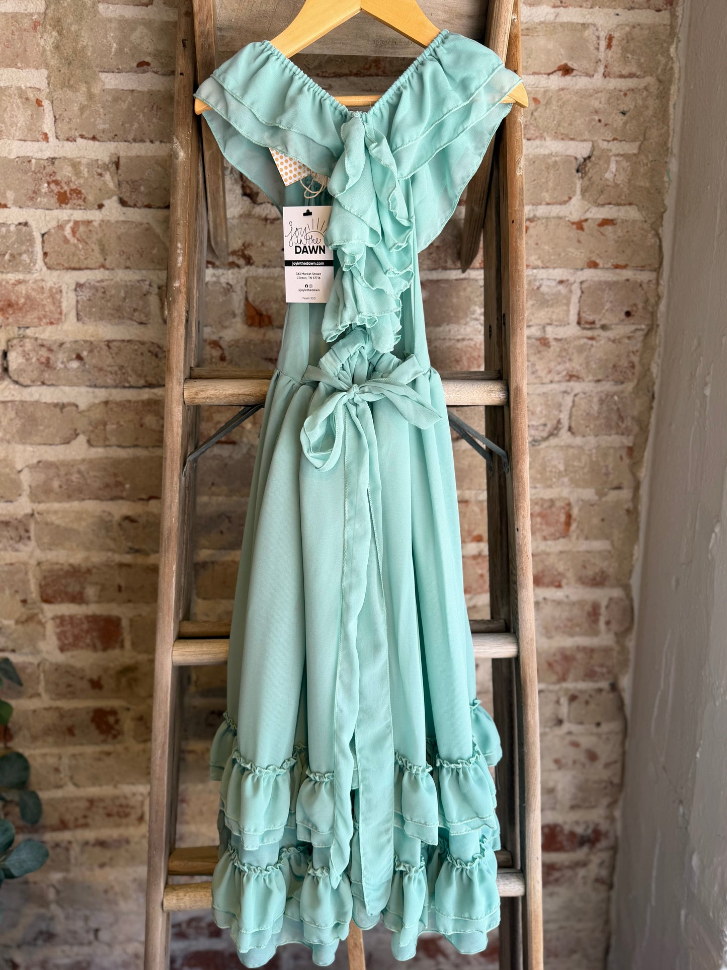 Mint Ruffle Back Dress - Toddler/Kids