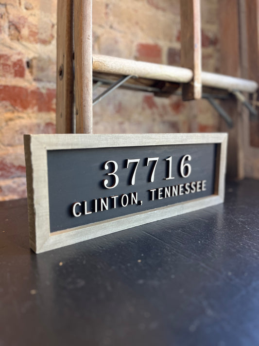 CLINTON TN Zip Code Handmade Sign