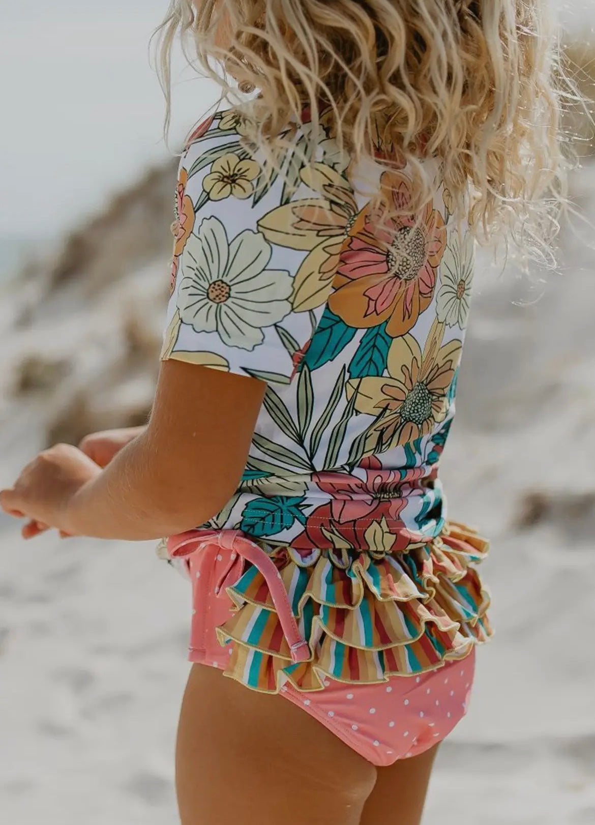 Floral Ruffle Swimsuit- Two-piece