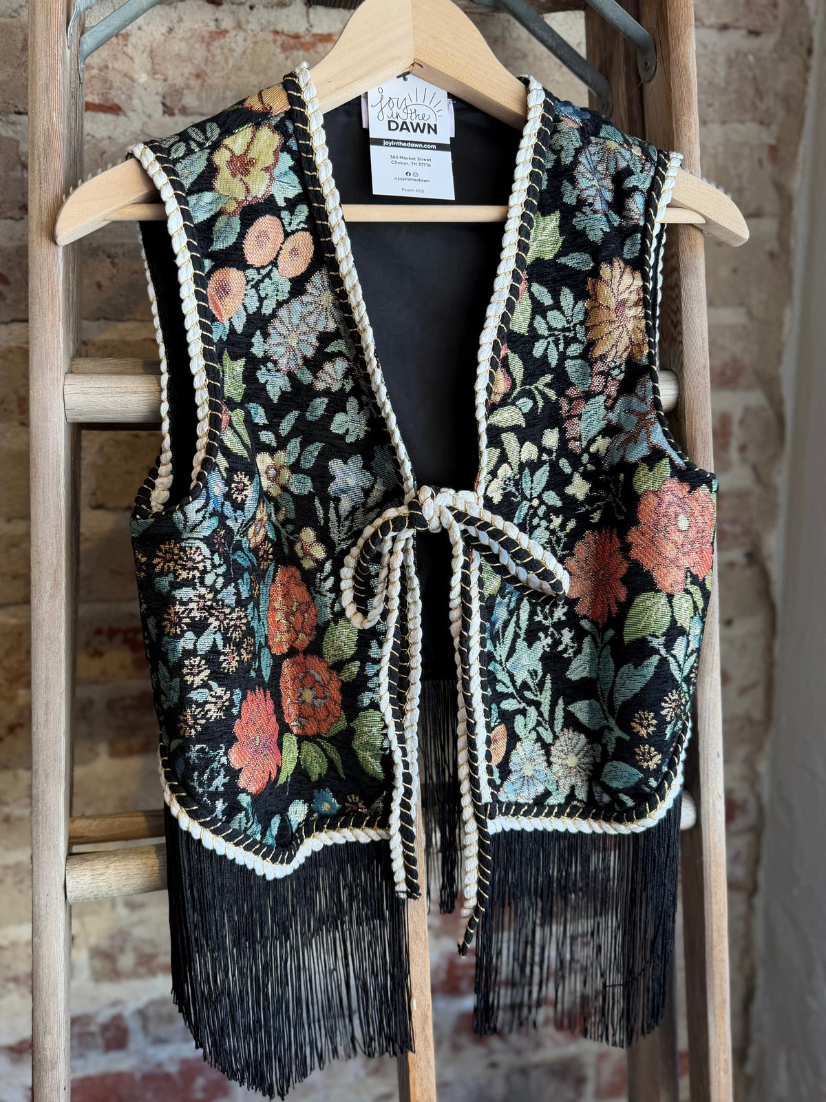 Western Tapestry Fringe Vest