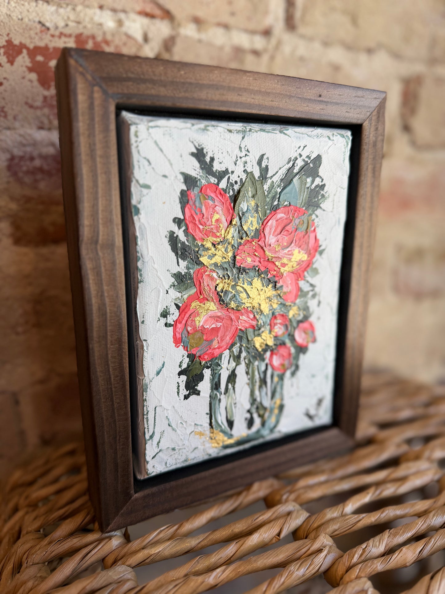 Framed Joyful Pinks Canvas - Handpainted