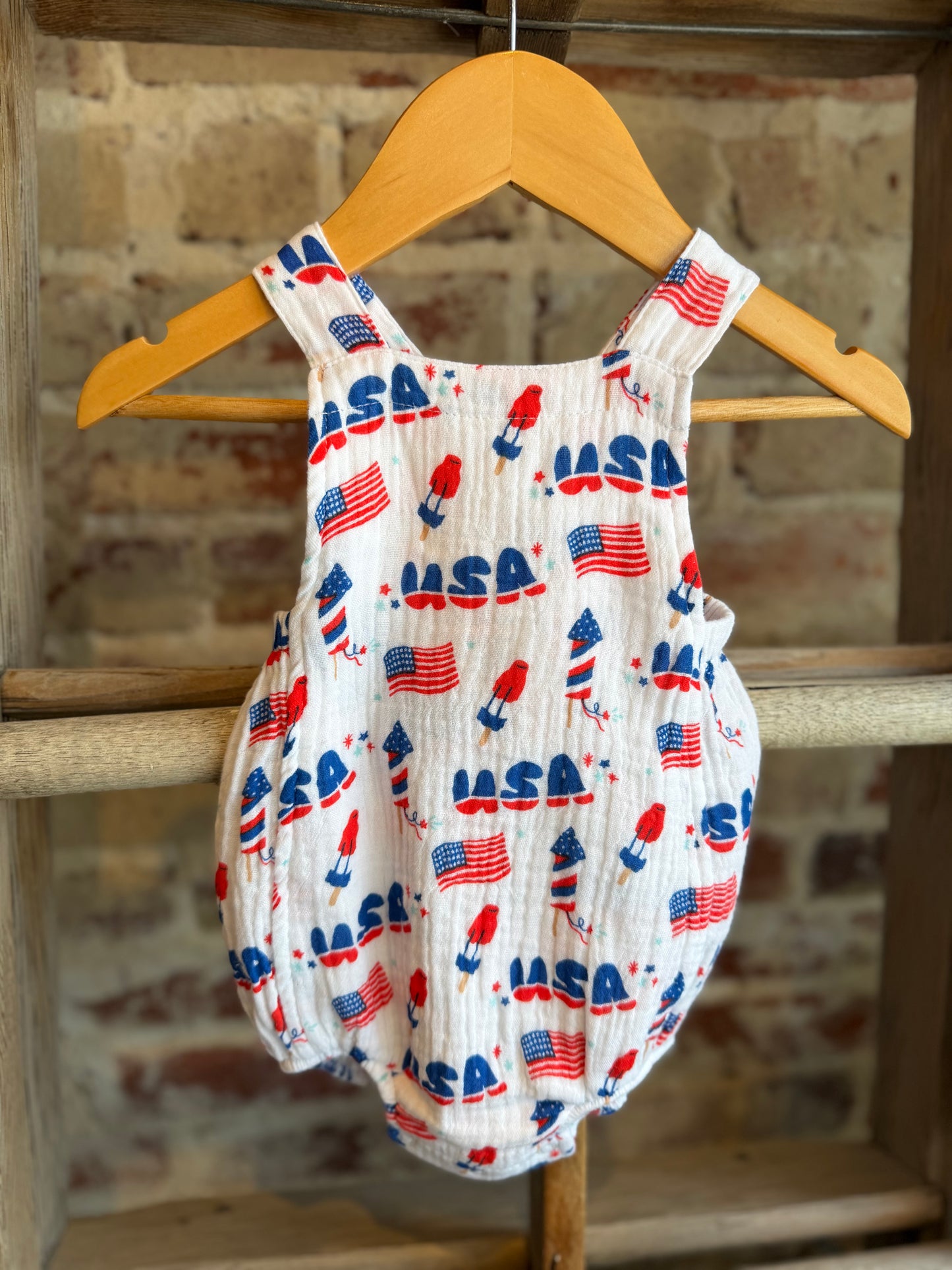 Retro Americana Muslin Bubble Sunsuit