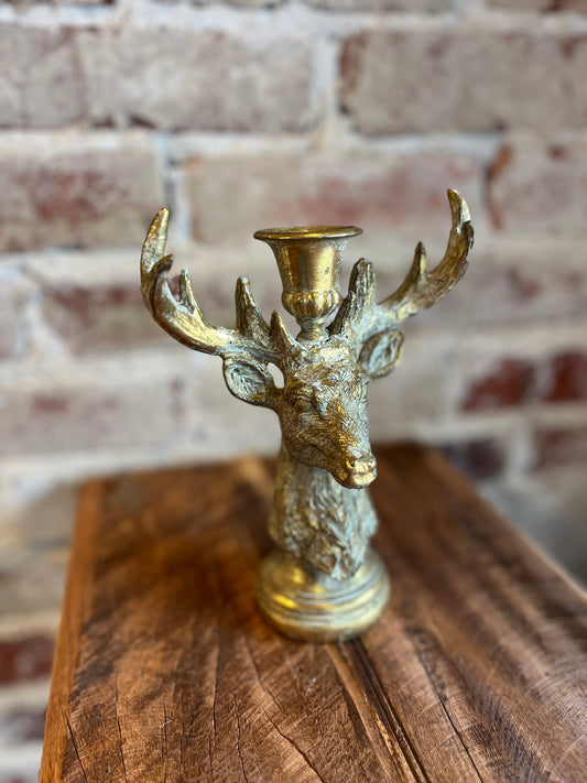Golden Deer Candle Holder