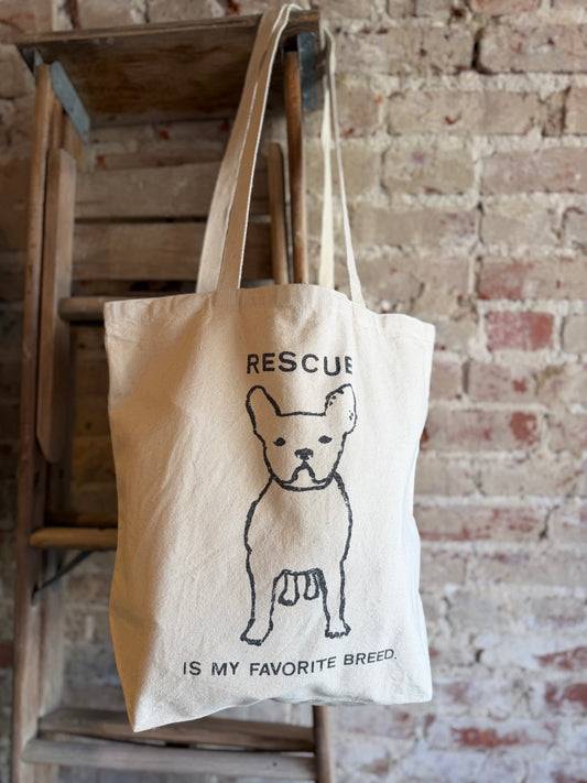Rescue is My Favorite Breed Canvas Tote