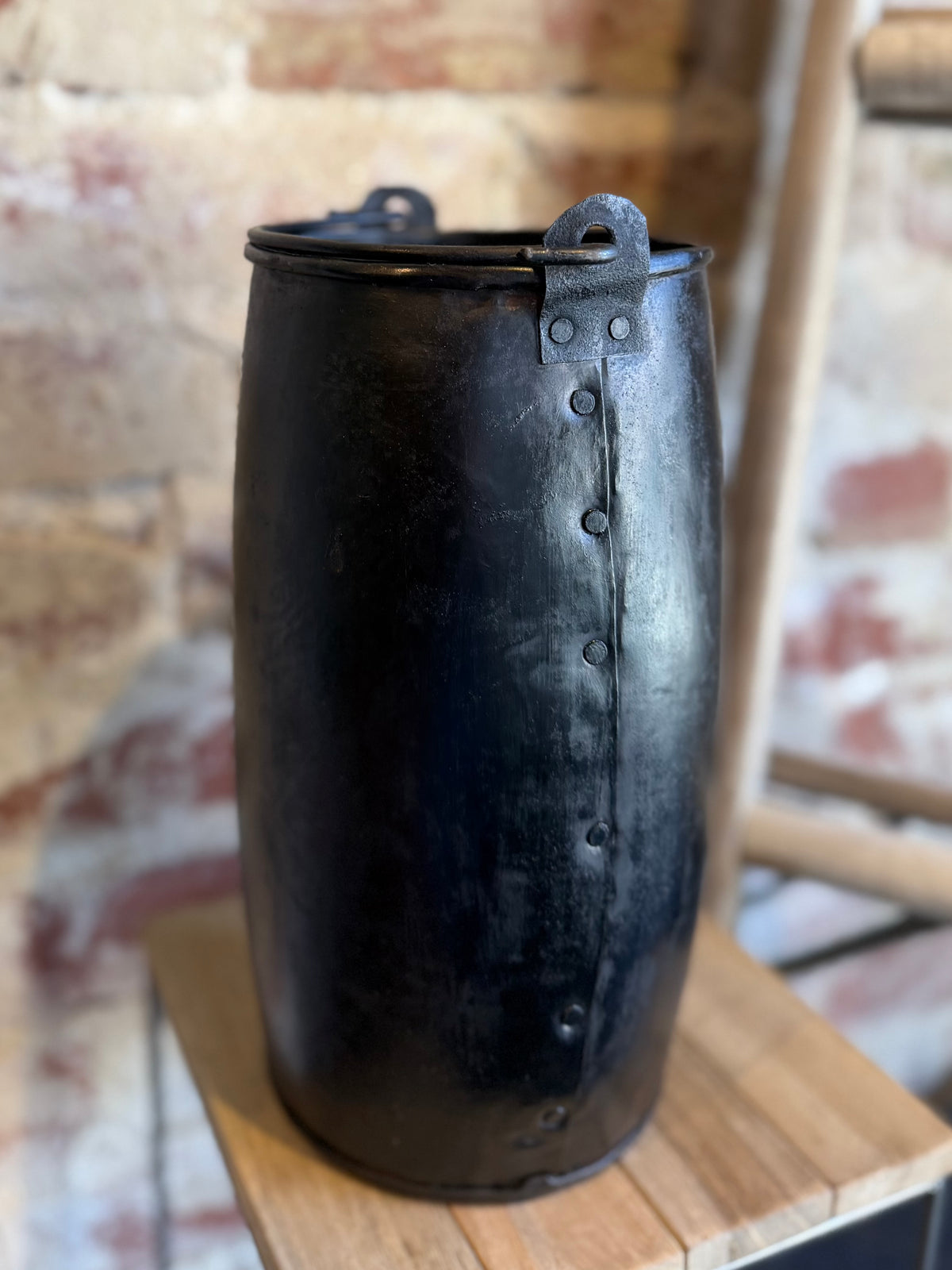 Hammered Iron Bucket Vase - Small