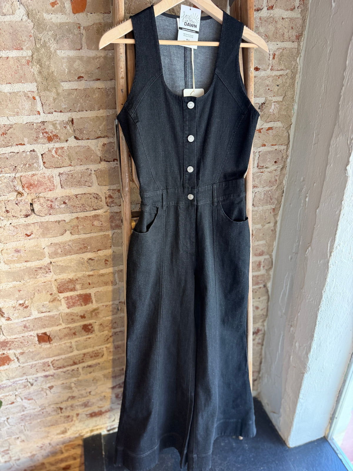 Black Denim Wide Leg Jumper