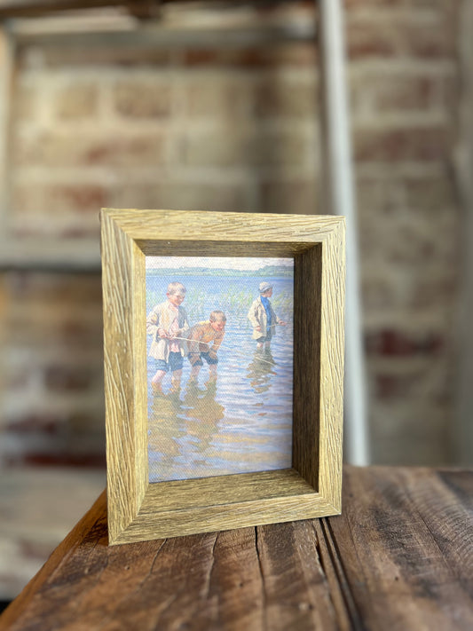 Mid-Day Fishing Framed Antique Art
