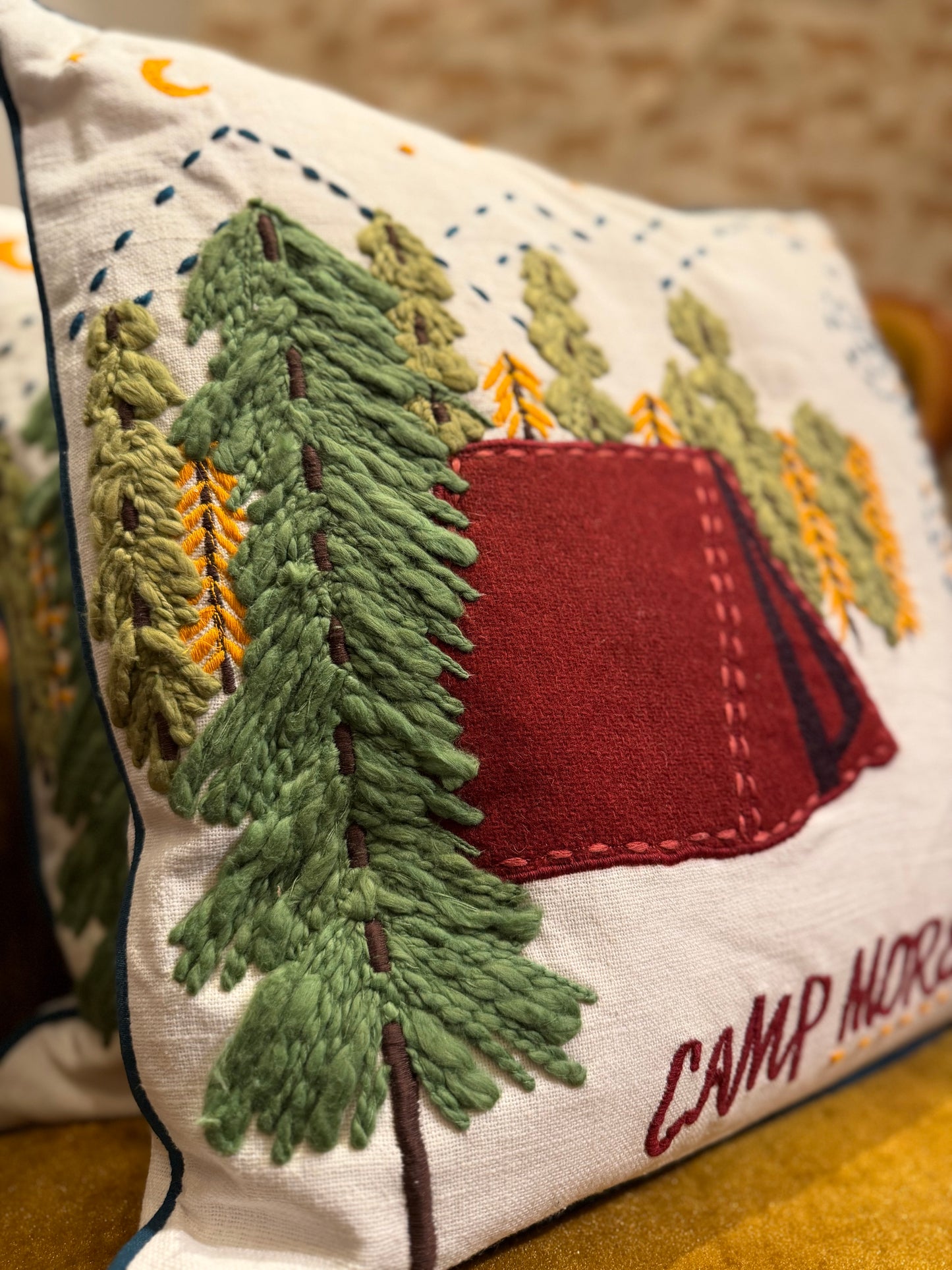 Camp More Throw Pillow