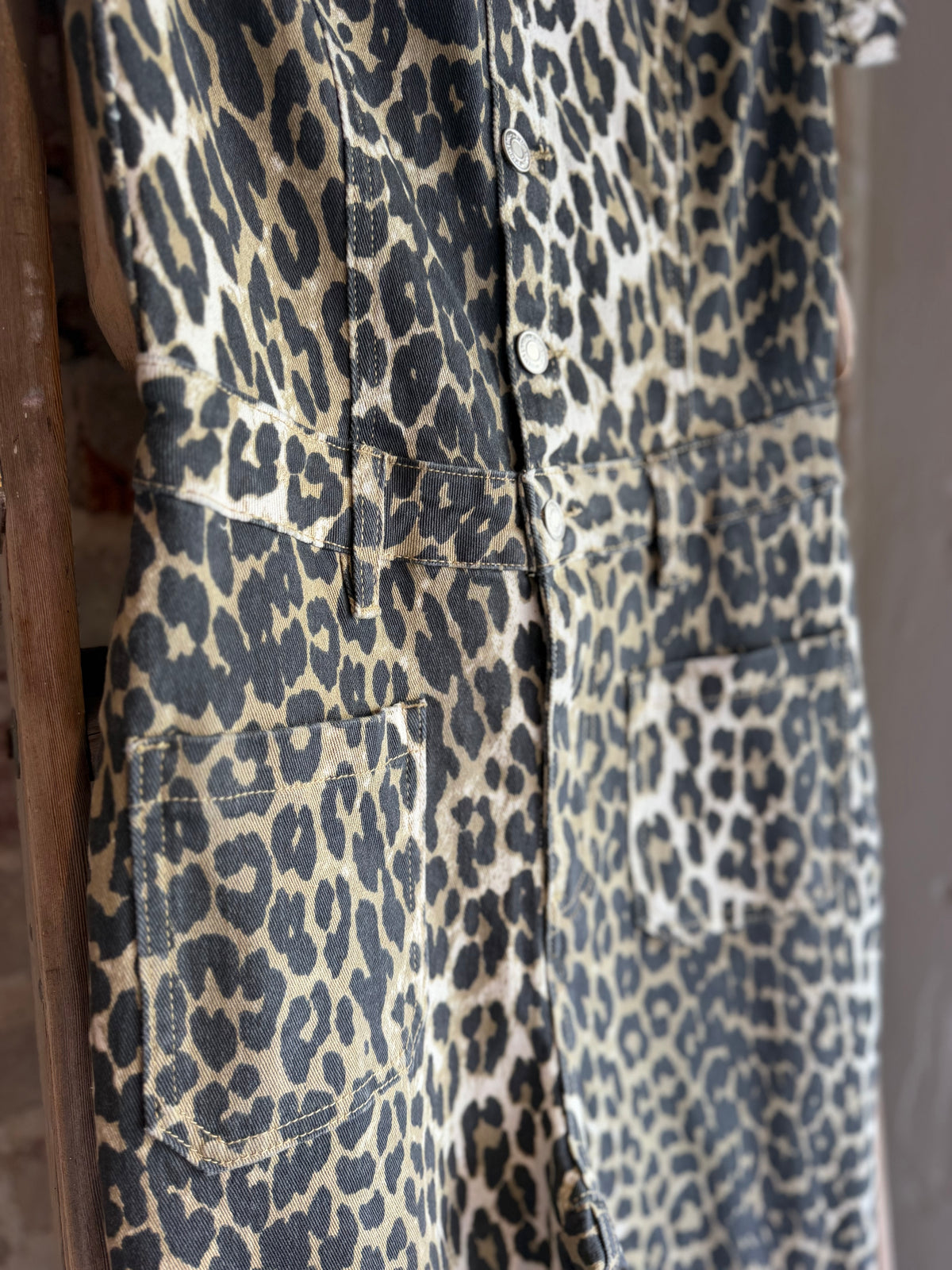 Denim Leopard Jumpsuit