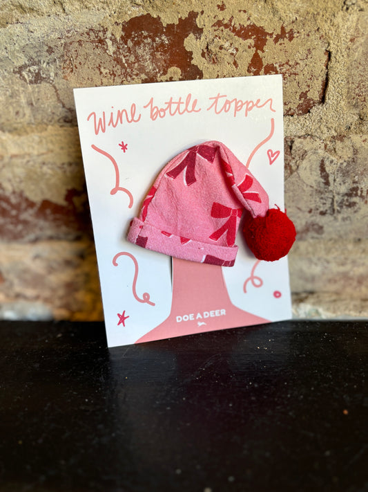 Red Bow Wine Topper