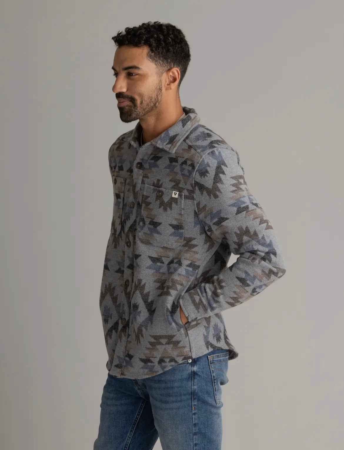 Smokey Aztec Fleece Shacket- Men
