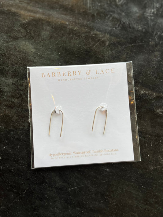 Open Arc Earrings- Silver