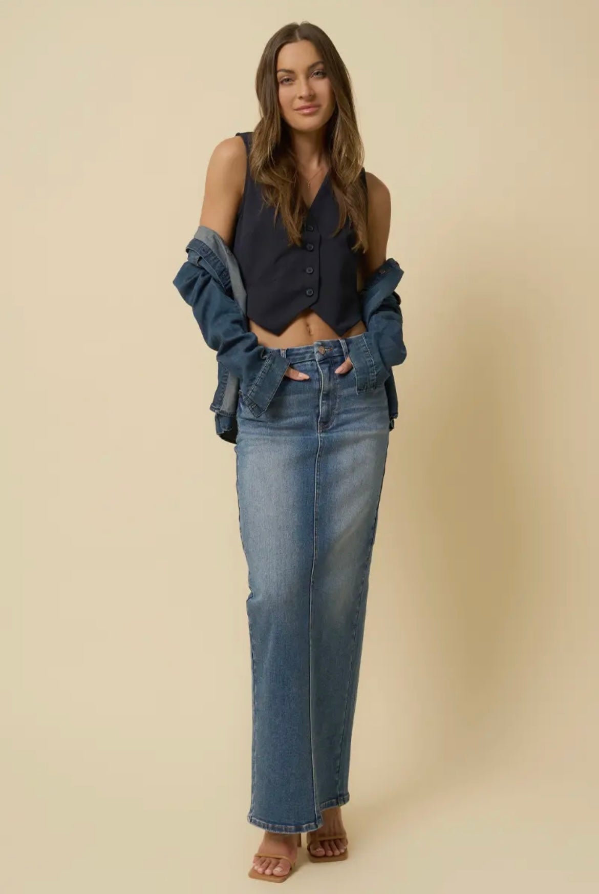 Denim Maxi Skirt