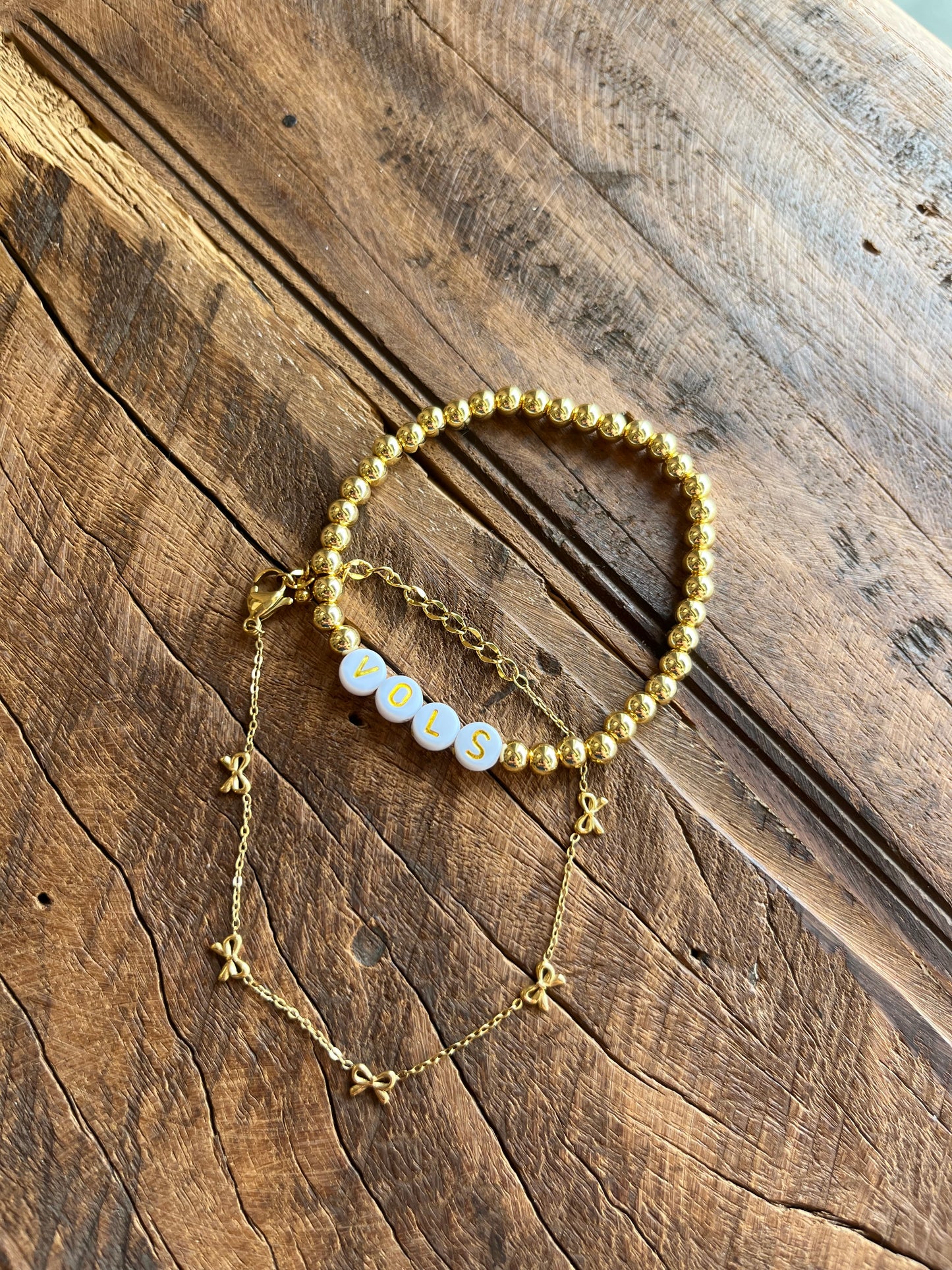 Vols Beaded Bracelet - Gold