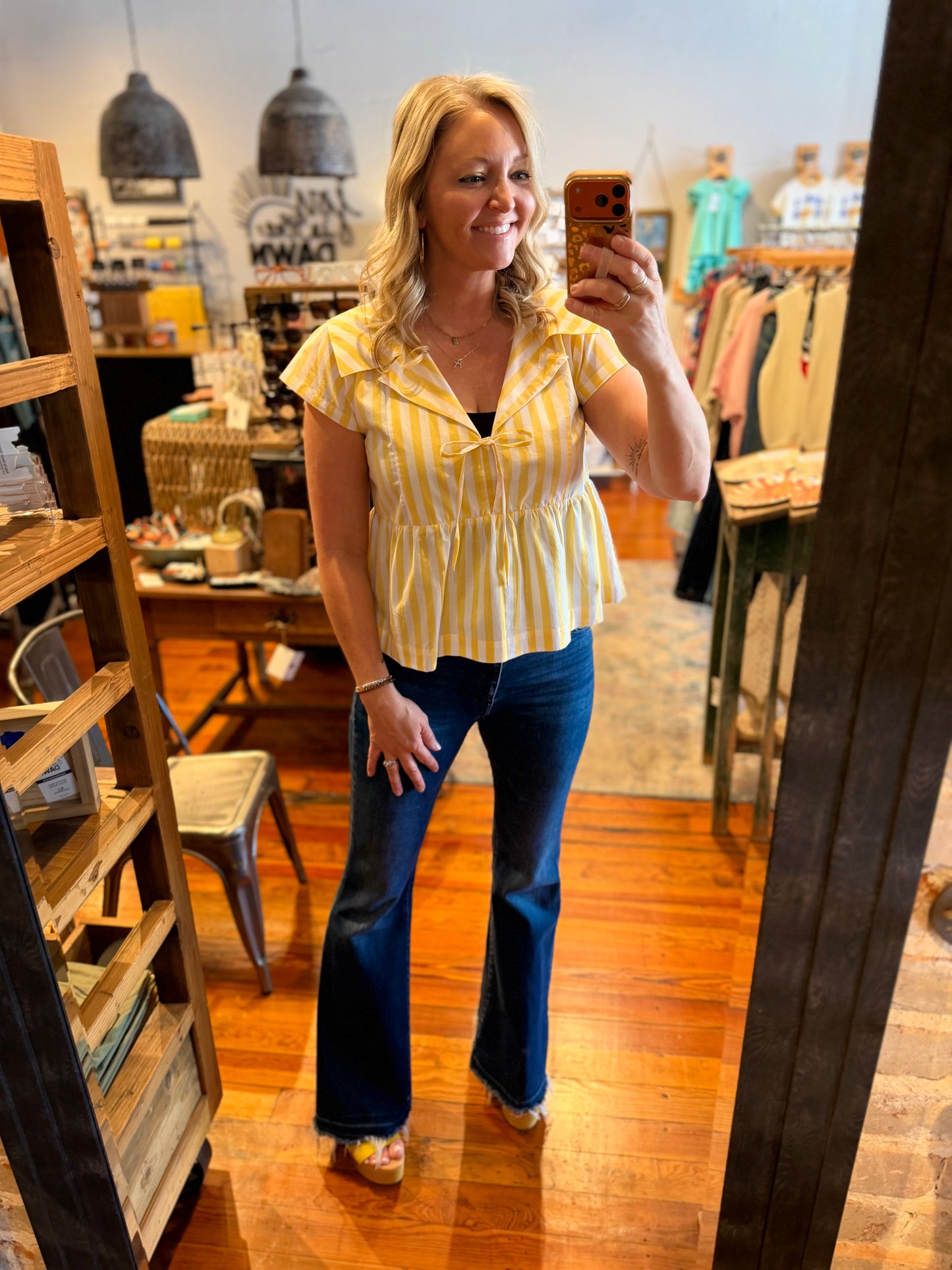 Sunshine Striped Peplum Top