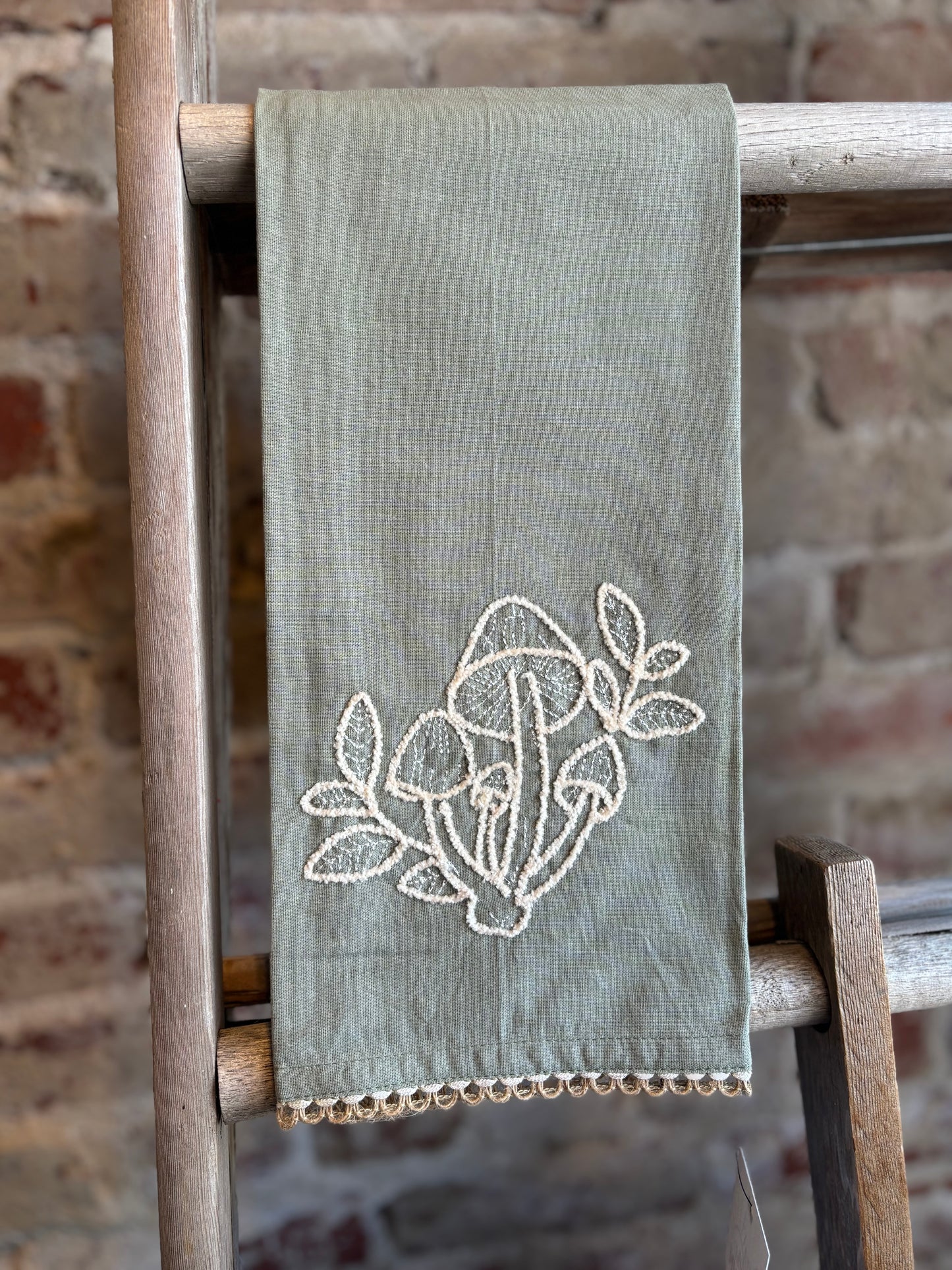Mushroom Tea Towel - Seafoam Blue