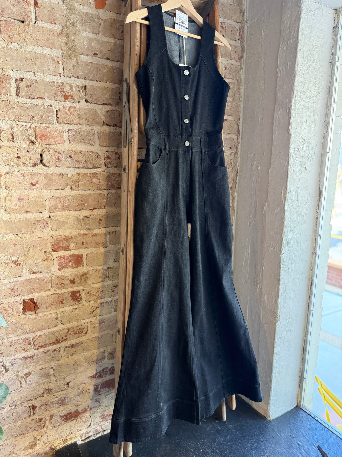 Black Denim Wide Leg Jumper