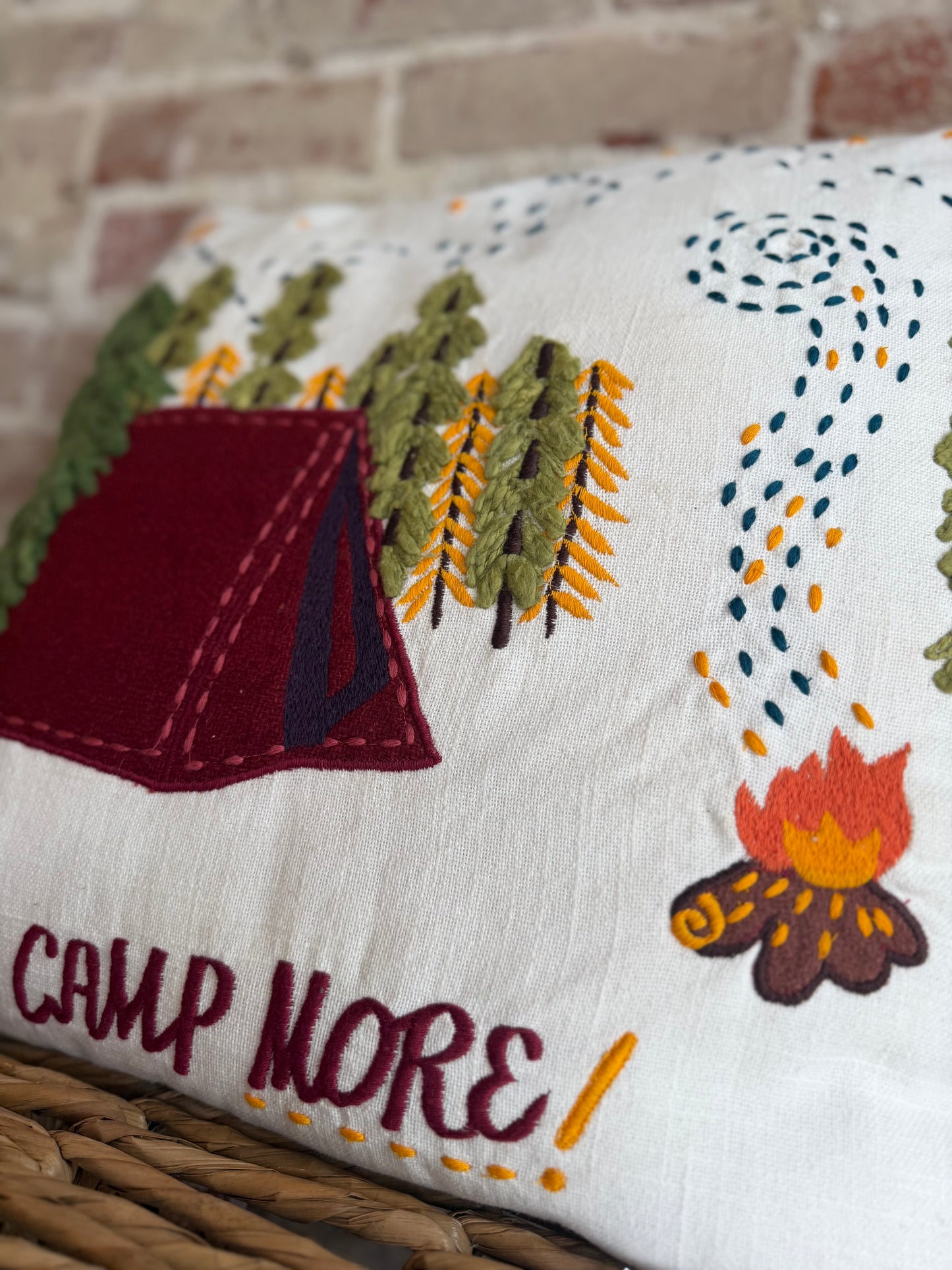 Camp More Throw Pillow