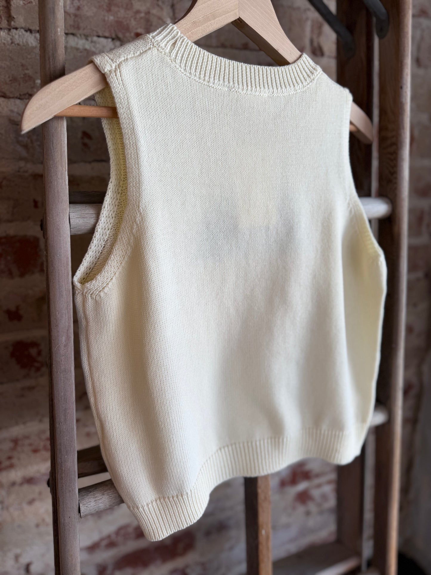 Sleeveless Strawberry Knit Top