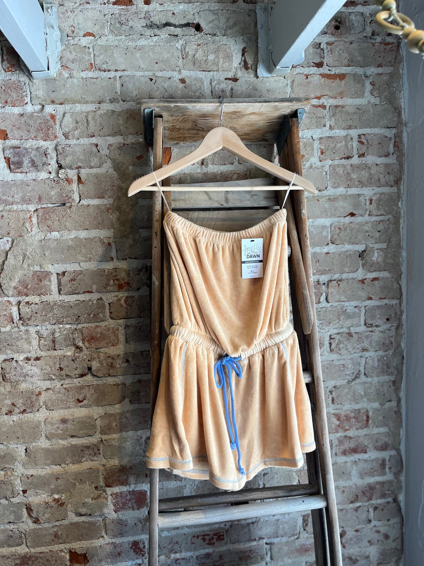 Terry Cotton Tube Peach Romper