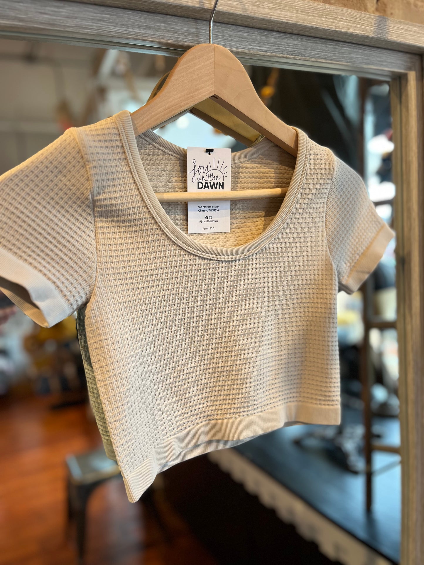 Simple Crop Tee- Light Grey