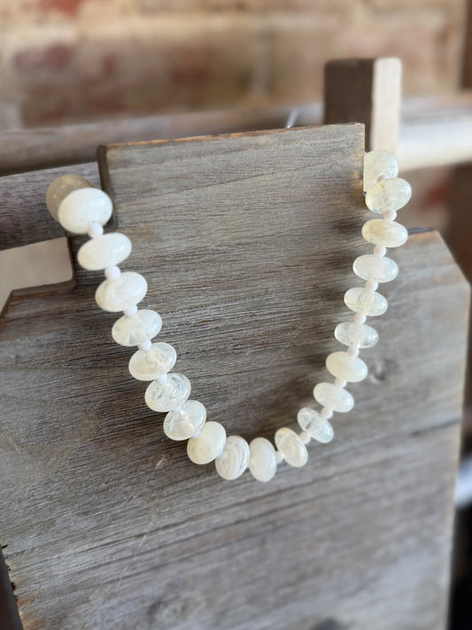 Circle Bauble Ball Necklace - Ivory
