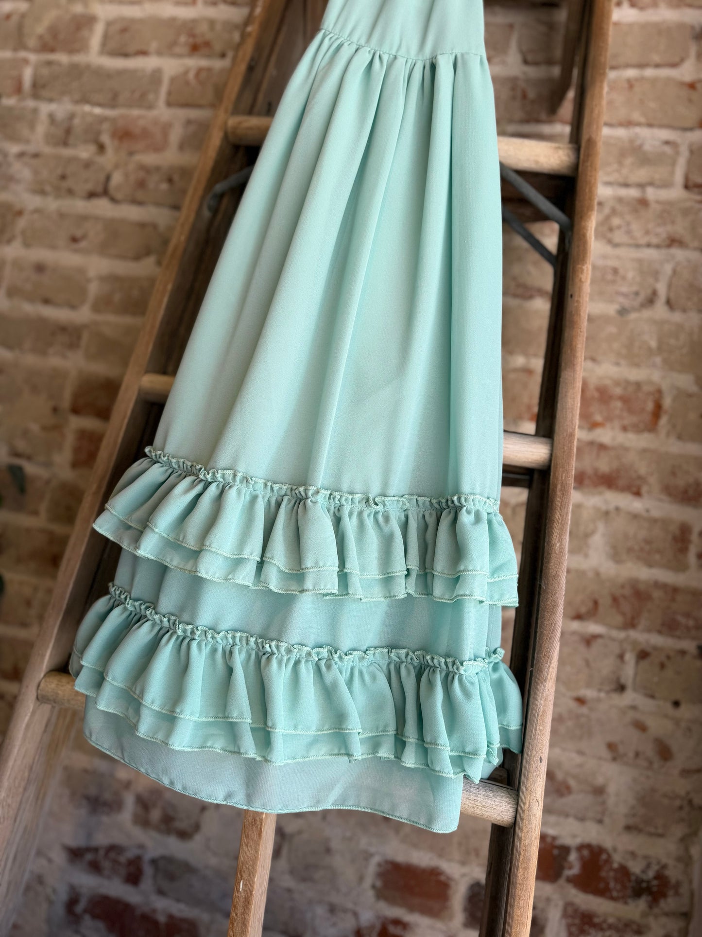 Mint Ruffle Back Dress - Toddler/Kids