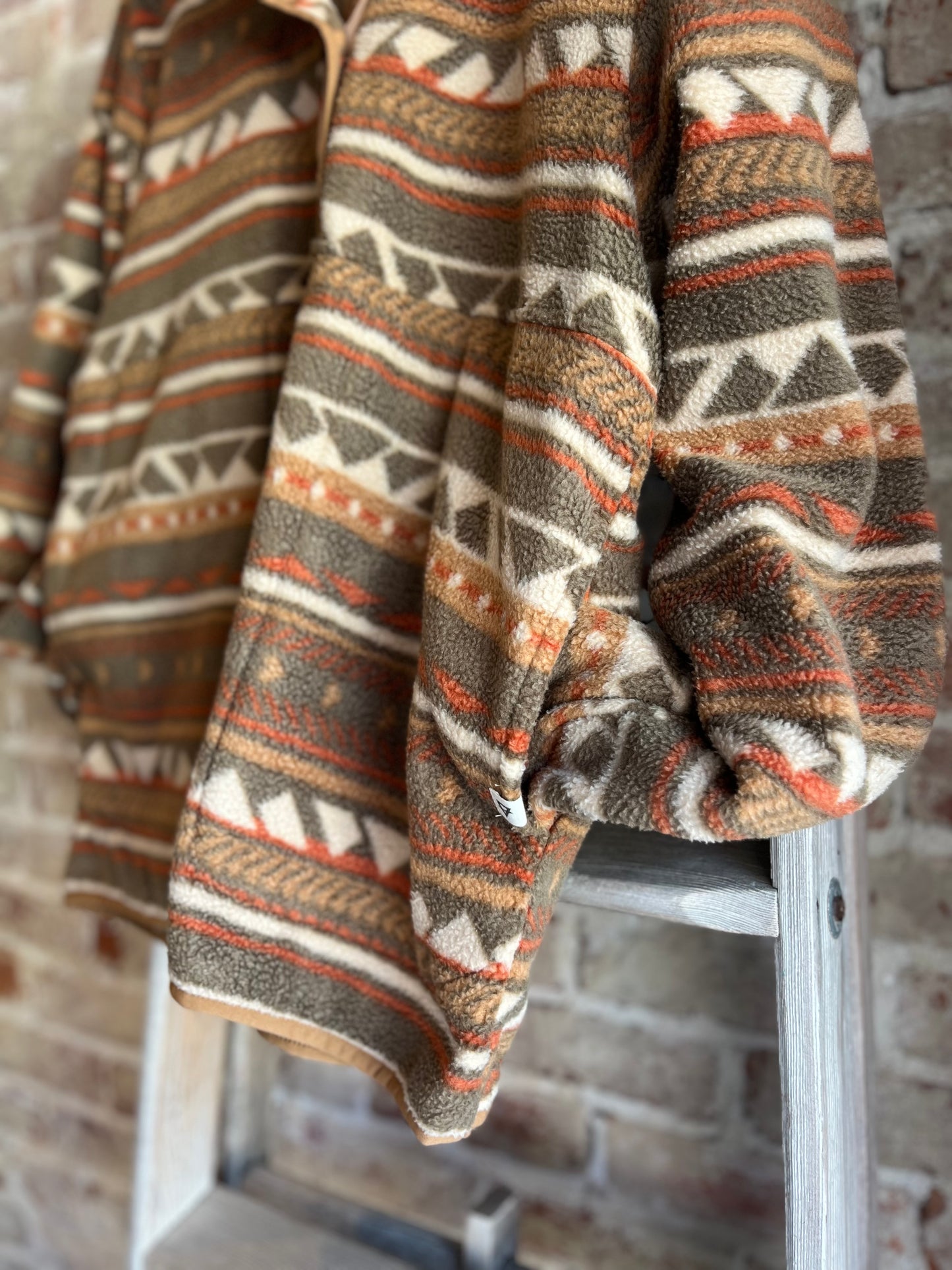 Sepia Aztec Fleece Snap Pullover - Men
