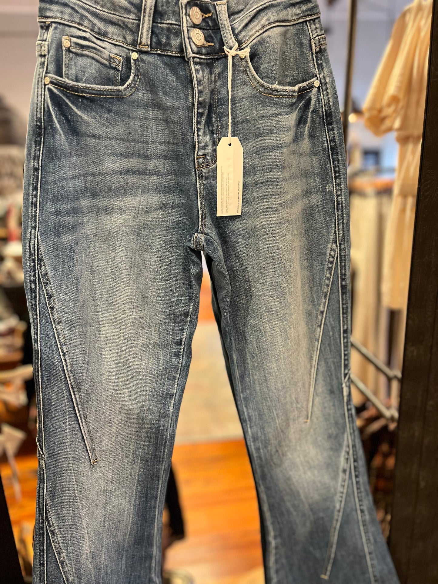 Seam Detail Flare Jeans- High Rise