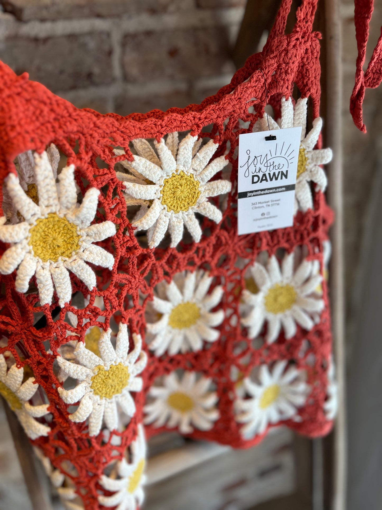 Crochet Daisy Top - Rust