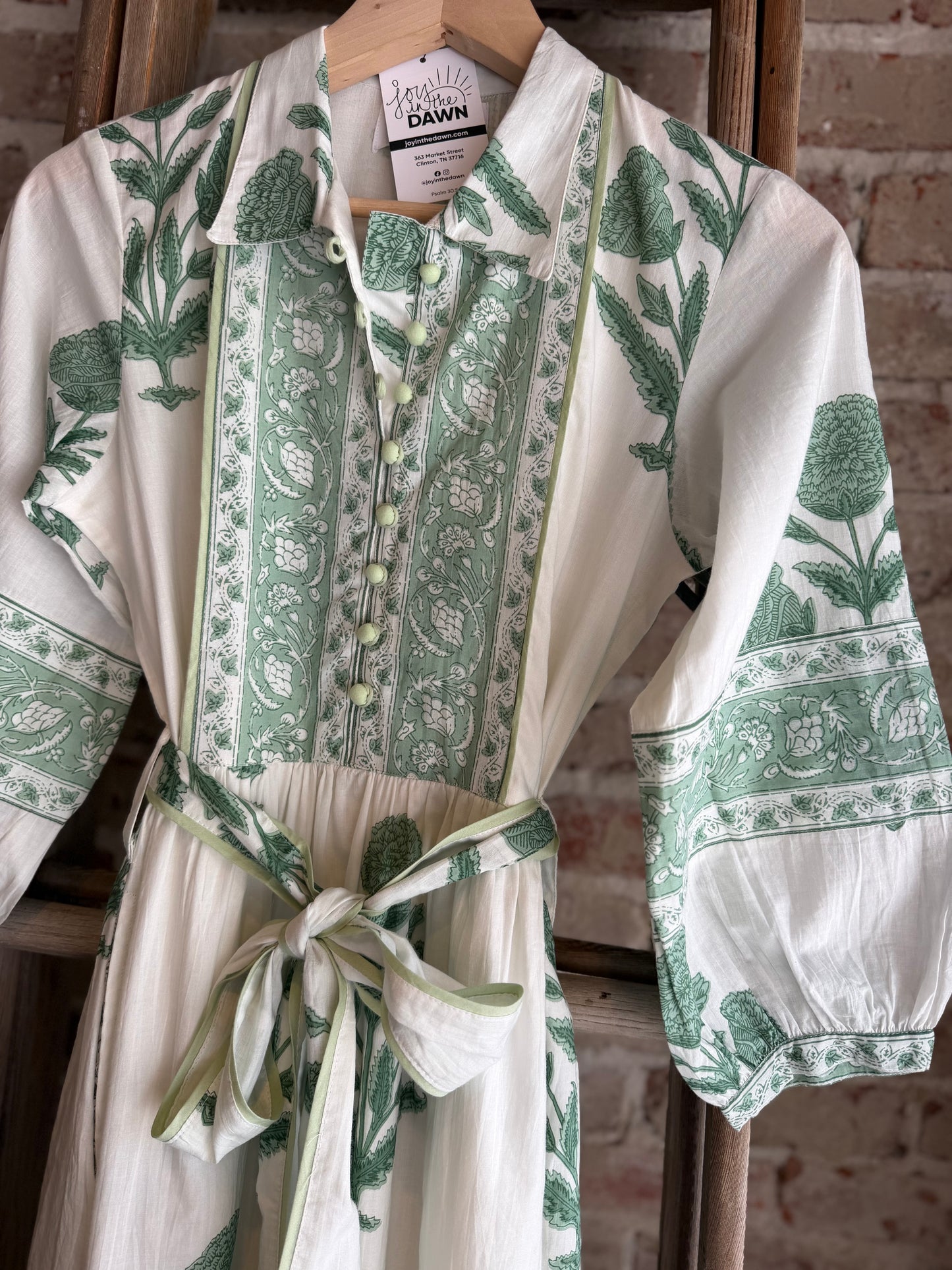 The Frieda Sage Dress- HandDyed/Printed