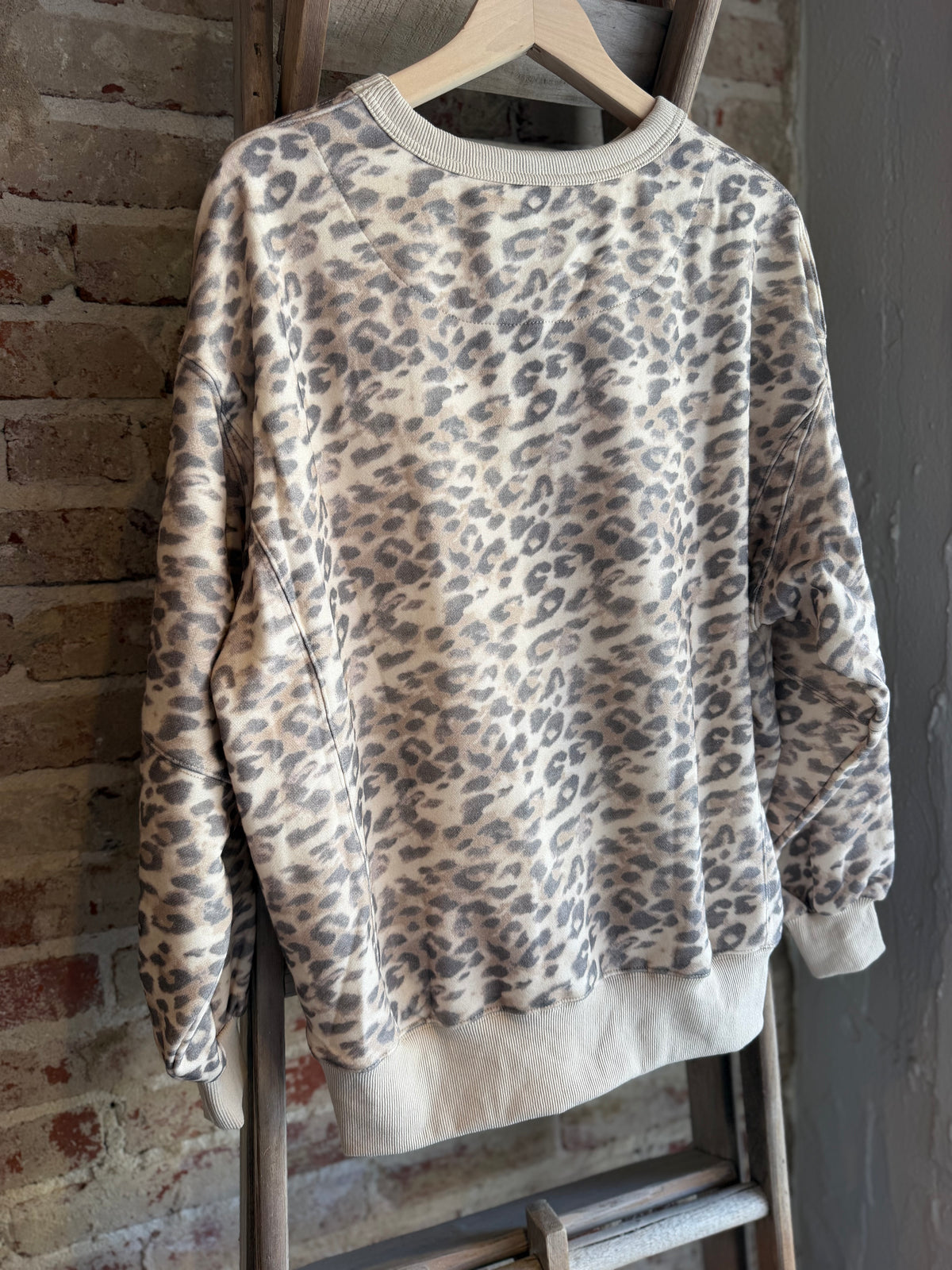 Leopard Fleece Oversized Crewneck