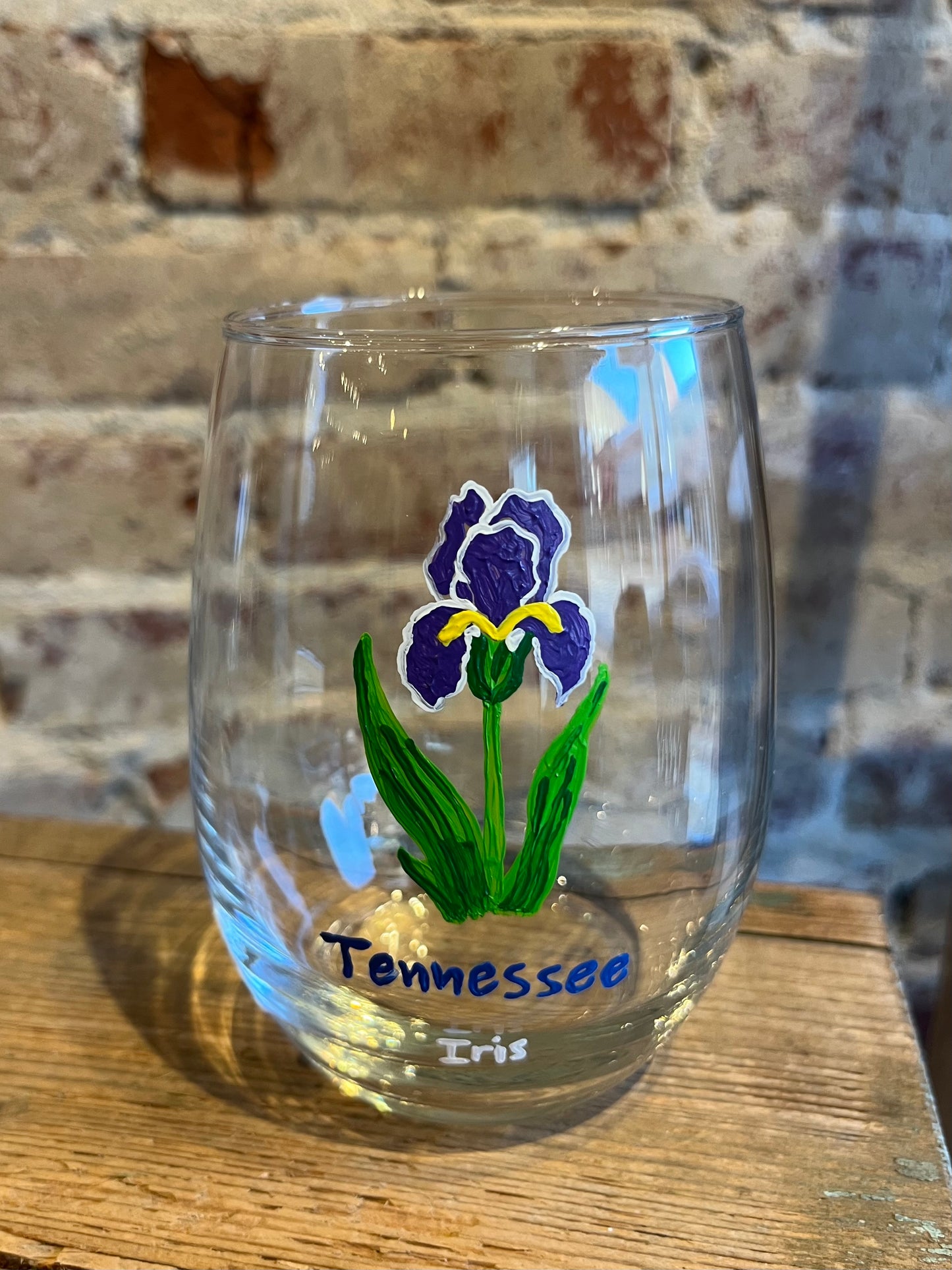 TN State Flower -Hand Painted Glass