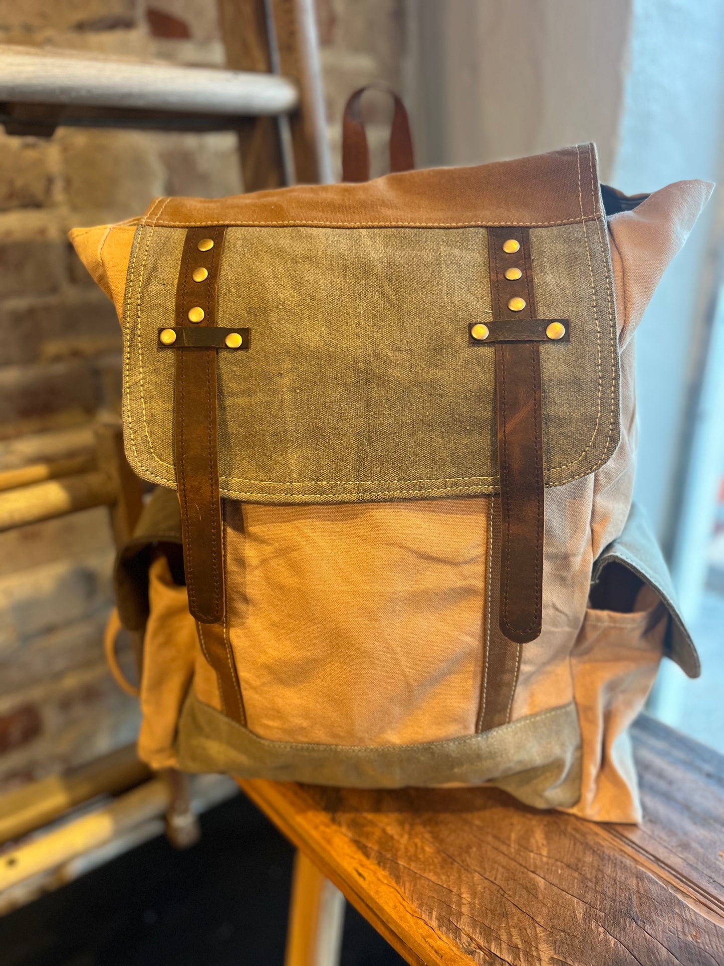 Canvas Backpack - Cream