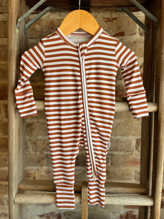 Ribbed Bamboo Onesie - Brown