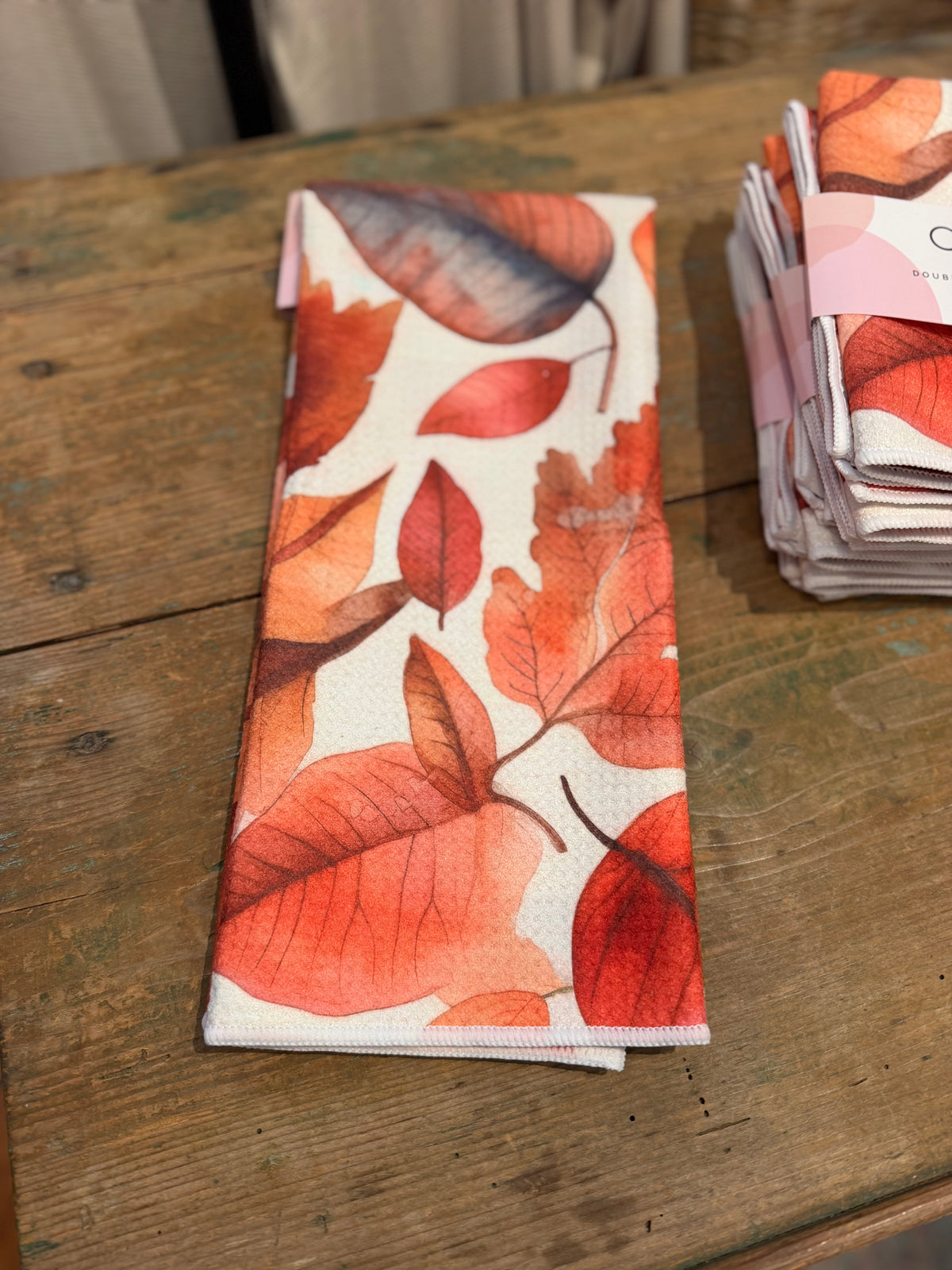 Leaf Pile Double-Sided Hand Towel