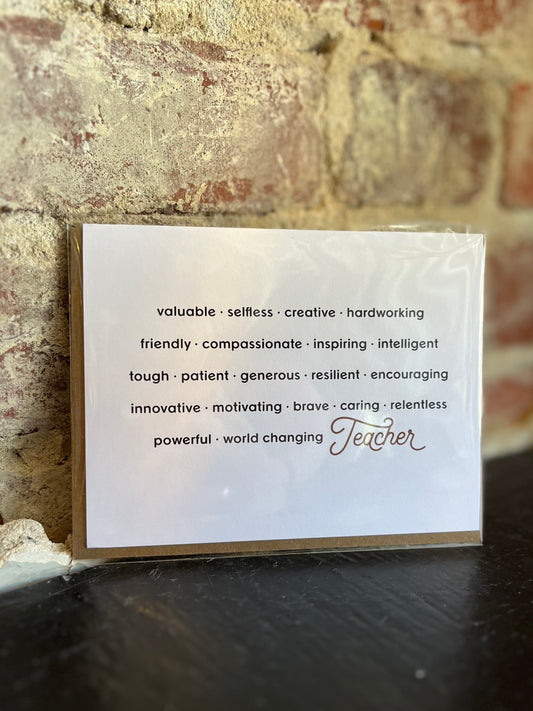 Teacher Appreciation Greeting Card